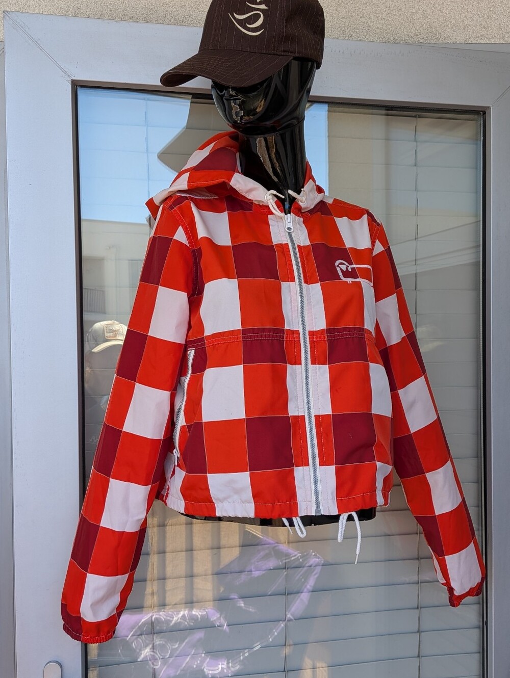 Woolrich Vintage Hooded Checkerboard Windbreaker like Louis Vuitton Nigo Size M